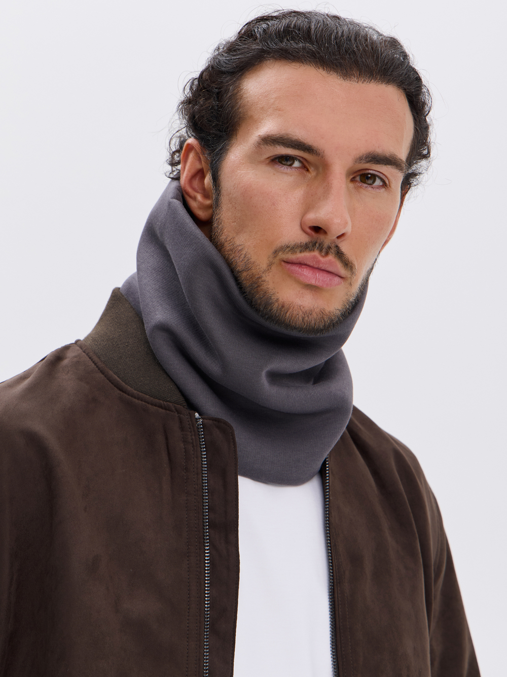 Снуд из футера с начесом для мужчин