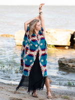 Накидка с этническим геометрическим орнаментом