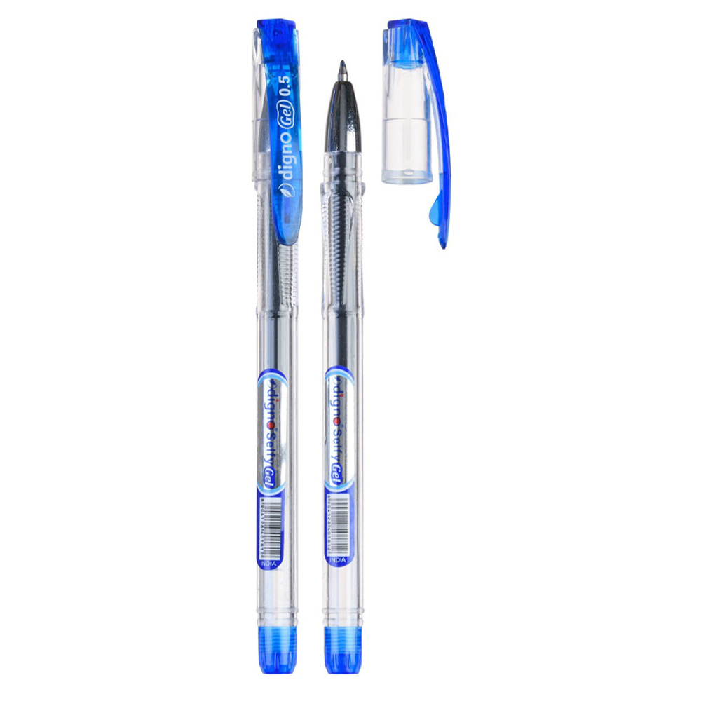 Ручка гелевая, Digno, цветные чернила, серия "Selfy", прозрачный корпус, 4 шт