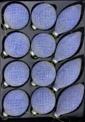 Набор стеклянных украшений Бархатный 12 шт., синий бархат, Christmas DeLuxe (87213)