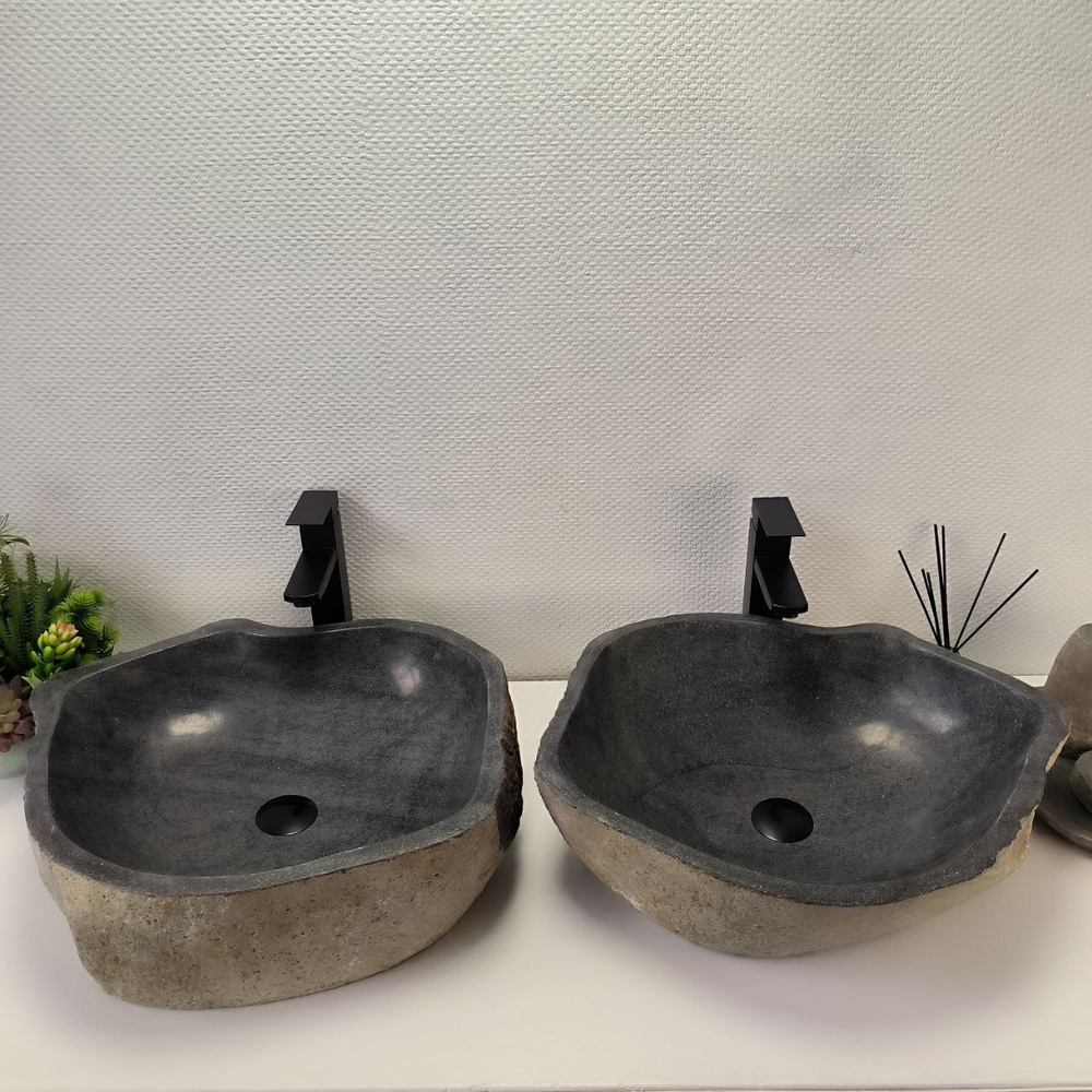 Раковина из речного камня ПАРА! RS-63838 54*47*15 2шт 0127