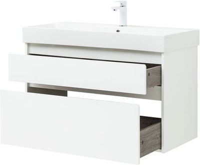 Тумба под раковину Aquanet Nova Lite 100 (SLIM SYNERGY) белый, 2 ящика