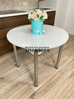 Стол круглый раздвижной "Белый глянец"