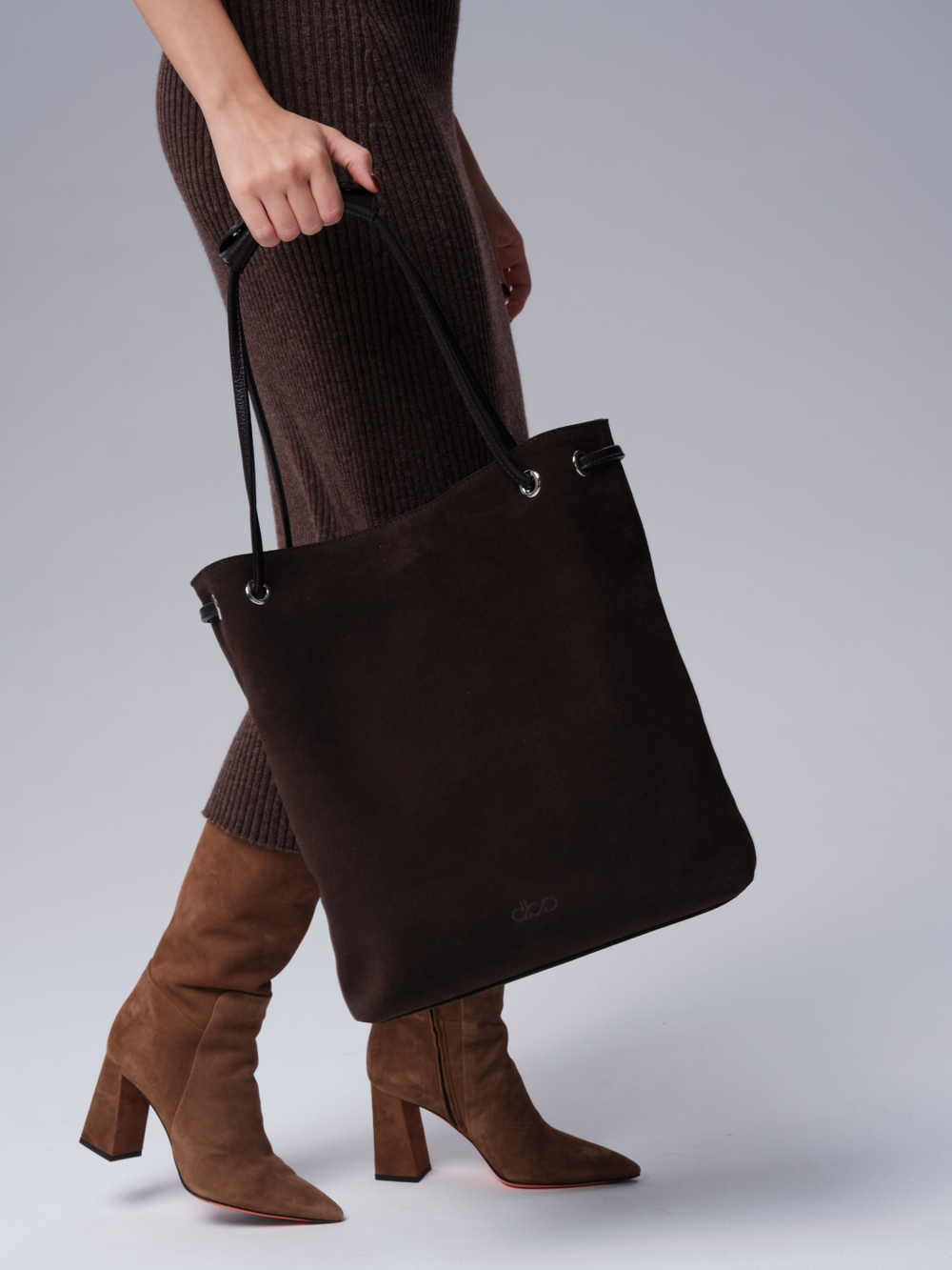 Замшевая сумка DBR 31228 черный каштан