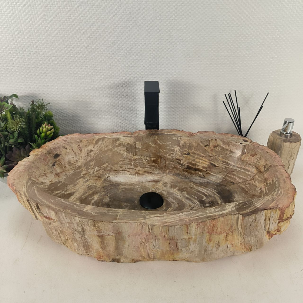 Каменная раковина из окаменелого дерева OD-04655 (70*41*15) 0177 из натурального камня