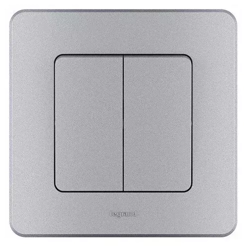 INSPIRIA Выключатель 2-кл. алюминий 673622