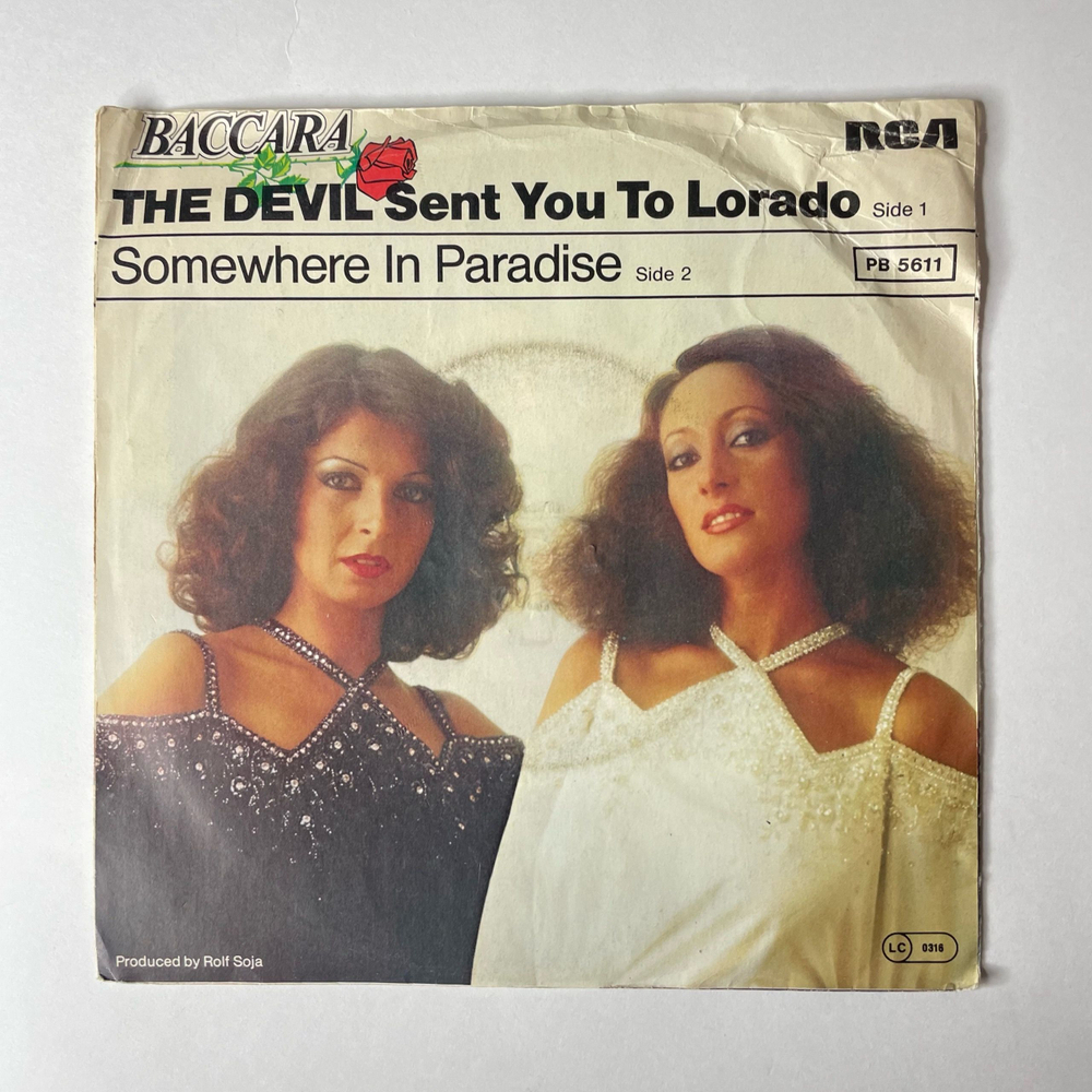 Винтажная виниловая пластинка 7 дюймов (маленькая пластинка) Baccara The Devil Sent You To Lorado (Германия 1978)