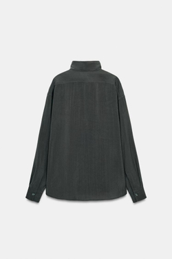 ZARA СТРУЯЩАЯСЯ РУБАШКА ОВЕРСАЙЗ — ZW COLLECTION, АНТРАЦИТОВО-СЕРЫЙ