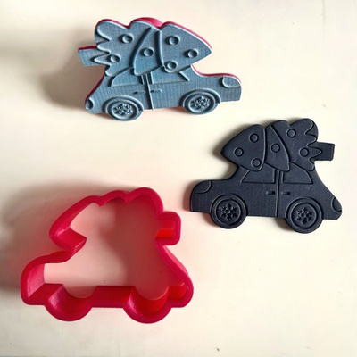 Штамп с вырубкой "Елочная машина"