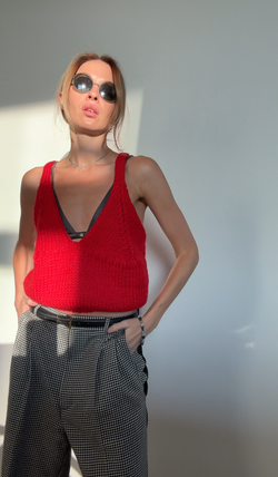 Топ вязаный алый by Ma