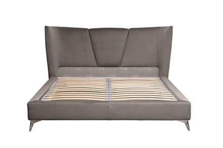 Кровать Garda Decor Сиена (Siena) без мех.велюр серый Colt017 199*222*116 см