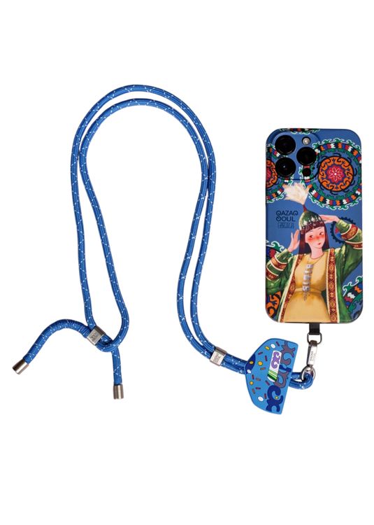 Сотуар QAZAQ SOUL Юрта синяя (шнурок для телефона)