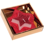 Свеча новогодняя «Звездопад» 10,5*10,5*3 см, красный