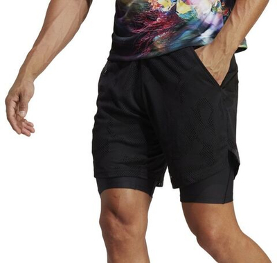 Мужские шорты теннисные Adidas Melbourne Two in One 7in Shorts - black