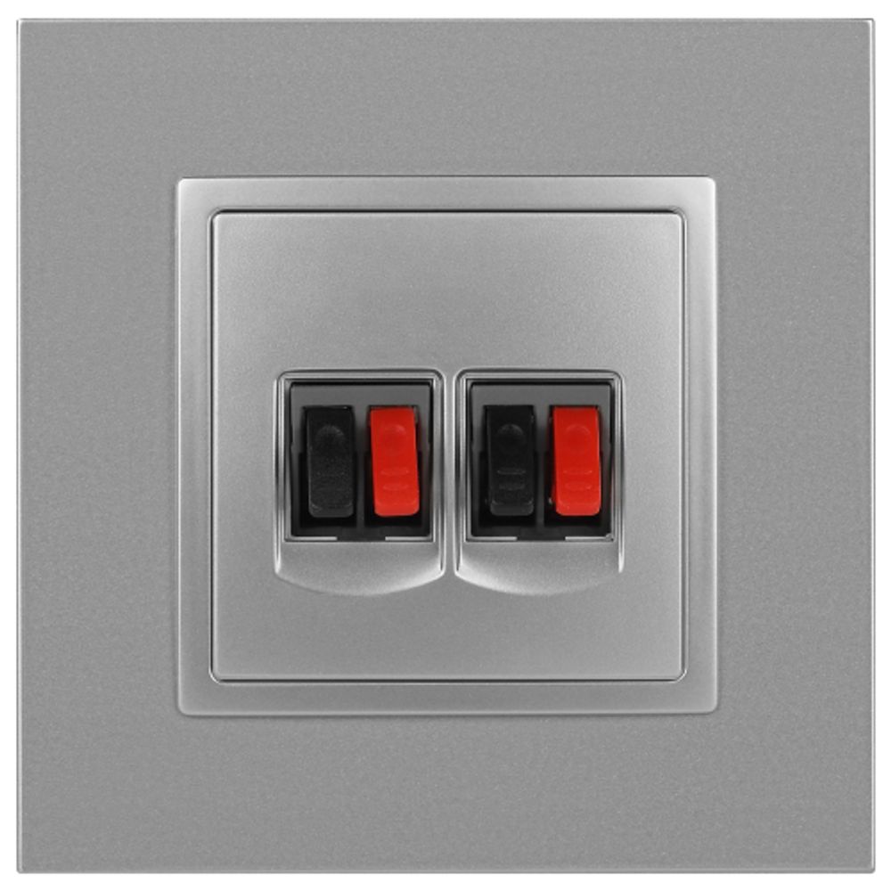 14-3112-03 ЭРА Розетка аудио двойная, IP20, Эра Elegance, алюминий