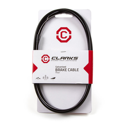 Оплётка+тросик 5095 КОМПЛЕКТ задний тормозной 1800+2000мм MTB/Road 2P+оцинков. трос. грибок черн. с заглушк. CLARKS
