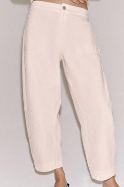 ZARA БРЮКИ BARREL — ZW COLLECTION, РОЗОВЫЙ