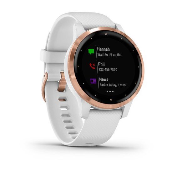 Смарт часы Garmin Vivoactive 4S, белые с золотистым безелем 010-02172-23