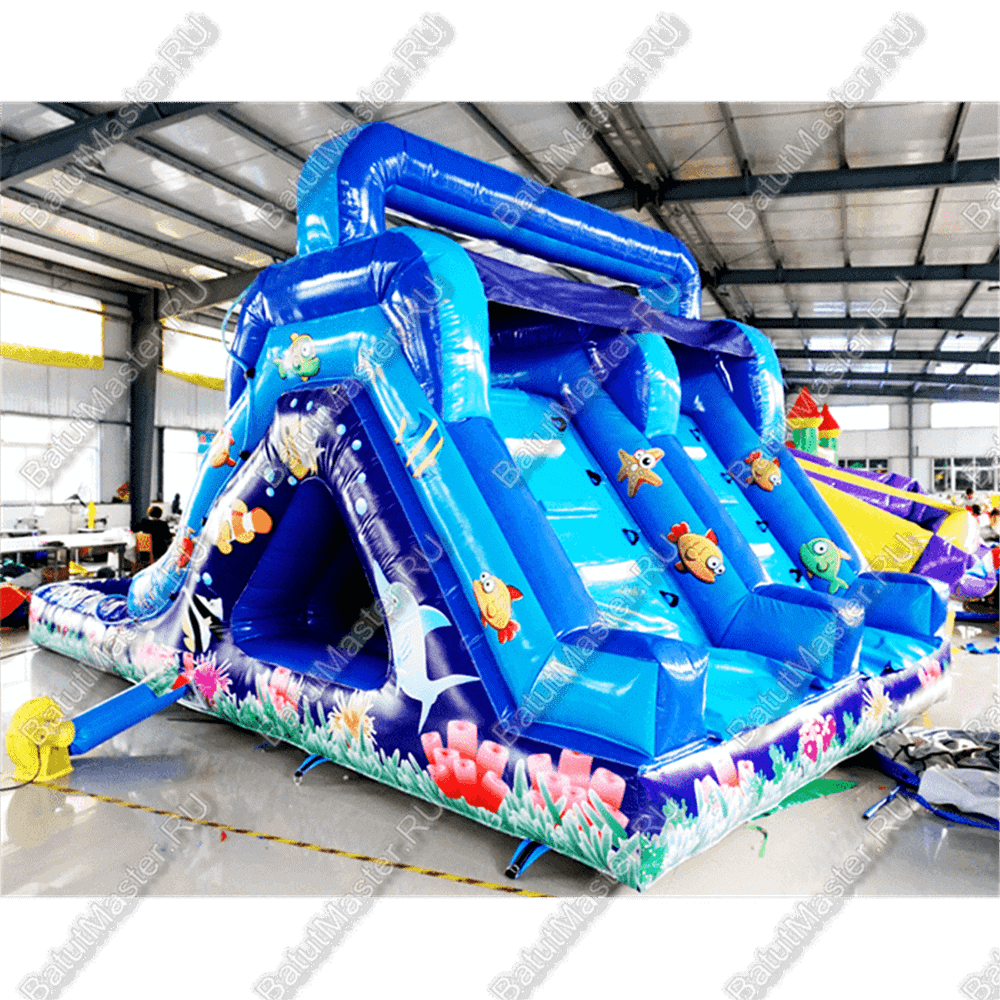 Надувной водный батут с бассейном «Коралловые рифы» 9*4*5 м