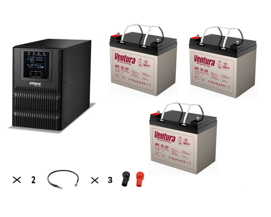 Комплект ИБП Stark Country 1000 Online One + АКБ Ventura GPL 12-33 х 3 шт.