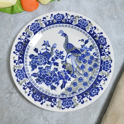 Тарелка мелкая 20см Павлин гладкий край (00104167)