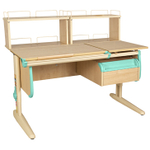 Растущая парта СУТ 25 с задними полками СУТ.15.240 и навесной тумбой (1200×880 мм)