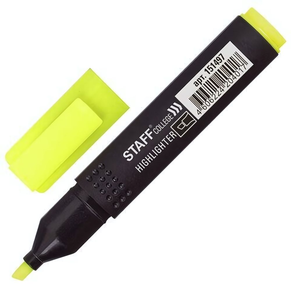 Текстовыделитель 1-4мм. желтый &quot;College STICK HL-497&quot; (STAFF)