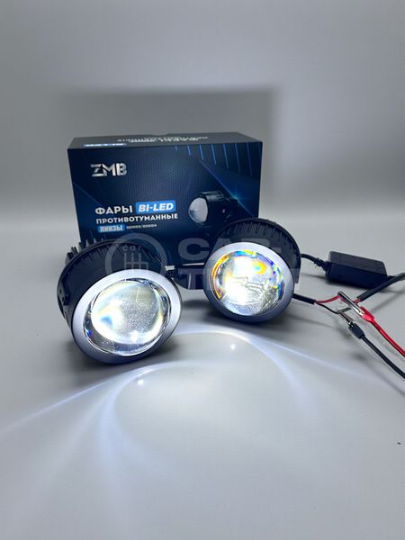 Противотуманные фары (ПТФ) "ZMB" лазерные с Bi-LED модулем на ВАЗ 2108, 2109, 21099 с кронштейном
