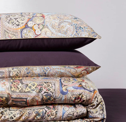 Постельное белье ЕВРО (двуспалка) Египедский Хлопок Египедский узоры на коричневом