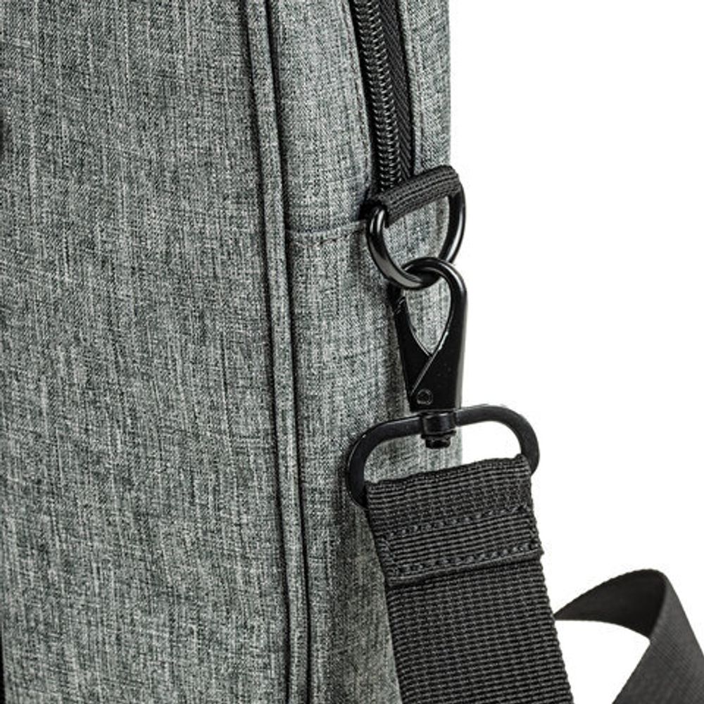 Сумка портфель BRAUBERG OFFICE с отделением для ноутбука 17,3", светло-серый меланж, 34х44х6 см, 272613