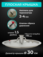 Перегонный куб 20 л. с крышкой под кламп 1,5 дюйма, муфтой под ТЭН 2 дюйма