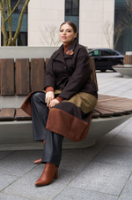 0090 Пальто женское (темно-коричневый)