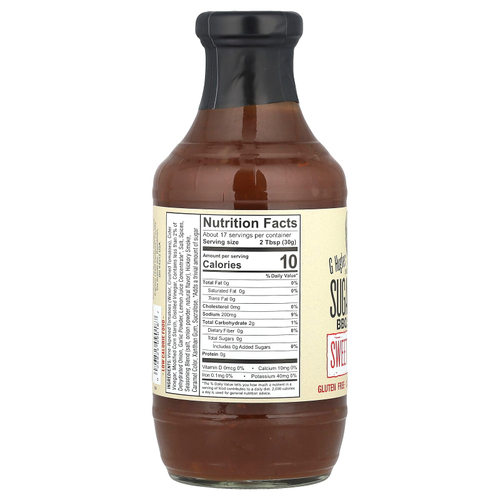 G Hughes, Соус для барбекю без сахара, сладкий и пряный, 510 г (18 унций)