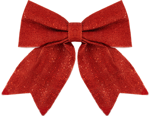 Декоративный бант Праздничный, Красный, с блестками, 30*35 см, 1 шт. в упак.