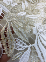 Ткань натуральный шелк 50% хлопок 50% в кружевном полотне (Италия) ш-150см цена за 1 м