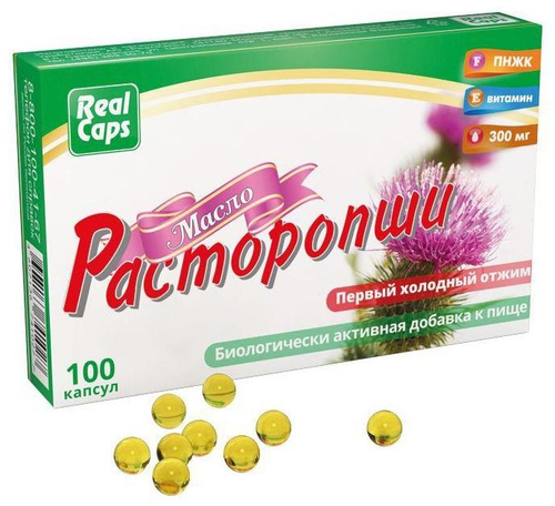 Масло Расторопши холодный отжим капсулы 300мг. №100 Реалкапс