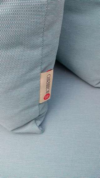 Круглый лаунж-диван со складным навесом Samui, бежевый/бирюзовый