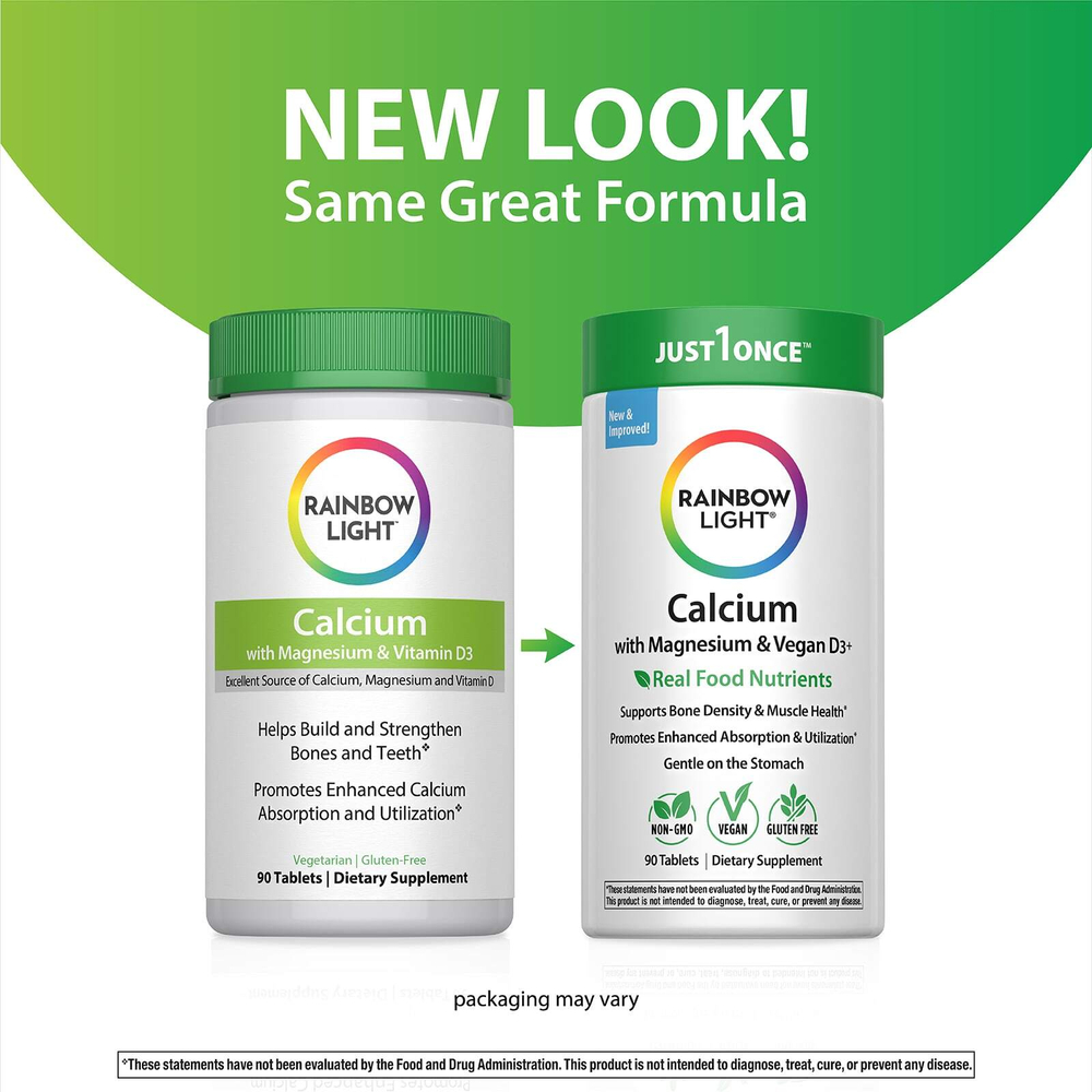 Rainbow Light, Кальций с магнием и витамином D3 +, 90 таблеток