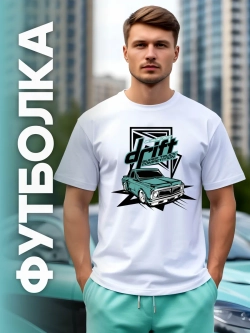 Футболка мужская y2k с принтом машиной