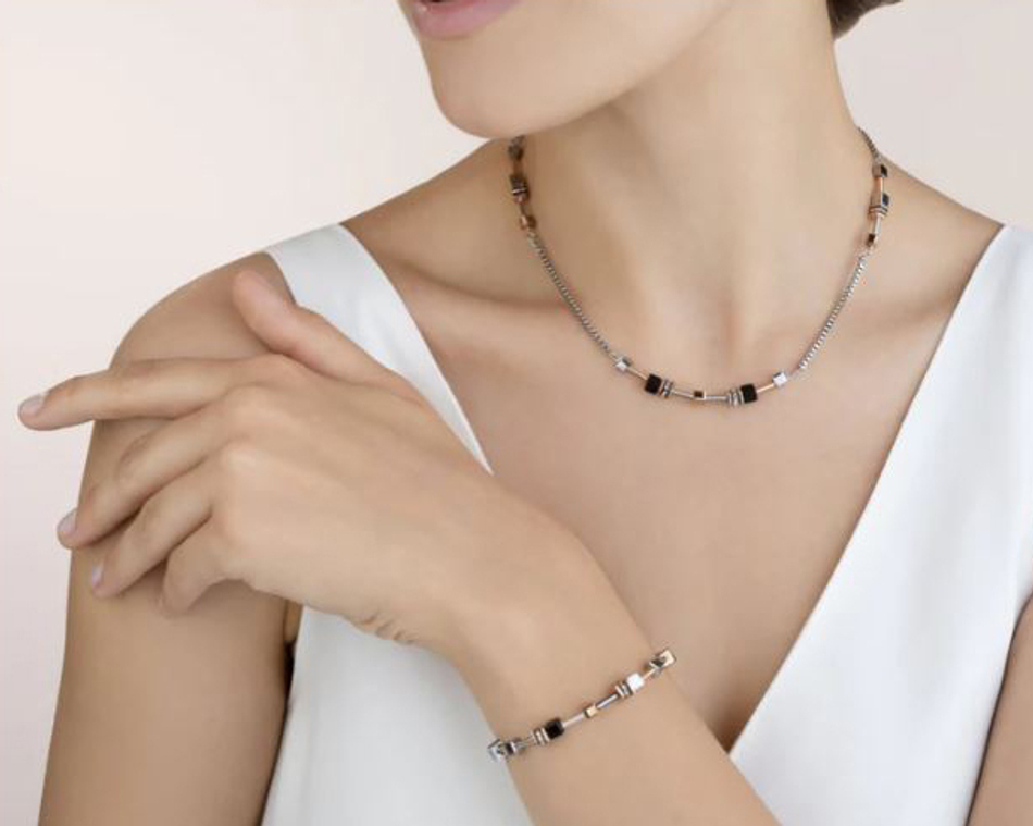 Колье-трансформер 4-in-1 сотуар Coeur de Lion Rosegold-Silver 5008/10-1631