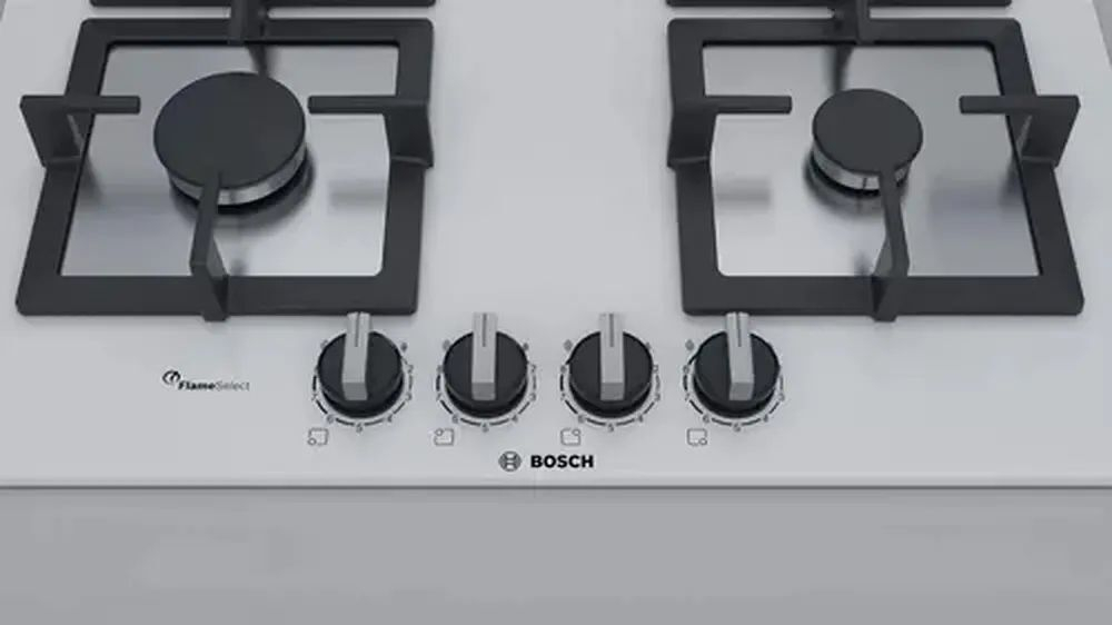 Встраиваемая газовая панель BOSCH PPP6A2B20O, независимая, 4 конфорки, белая