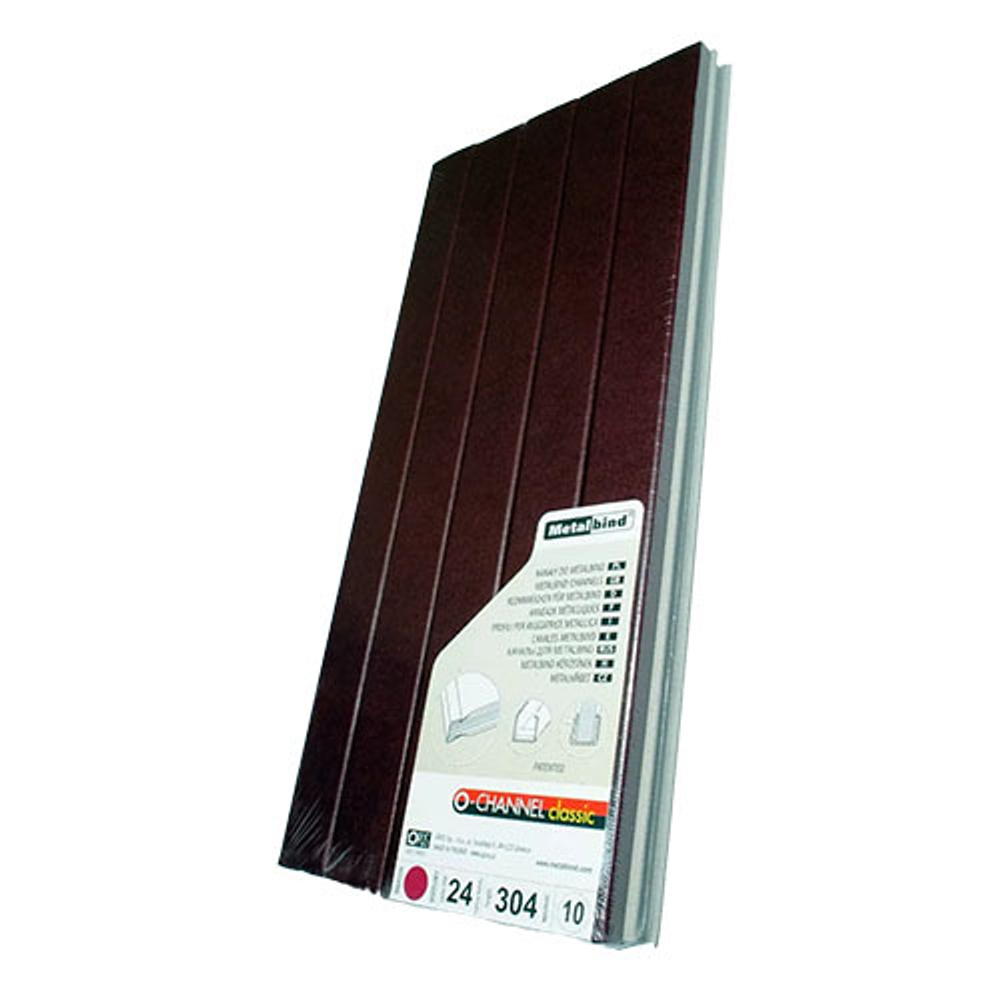 ЦВЕТНОЙ КАНАЛ С ПОКРЫТИЕМ 24 мм А4 БОРДОВЫЕ упак. 10 шт