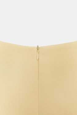 ZARA КОРОТКОЕ ПЛАТЬЕ СО СКЛАДКАМИ И КАРМАНАМИ, ПАСТЕЛЬНО-ЖЕЛТЫЙ