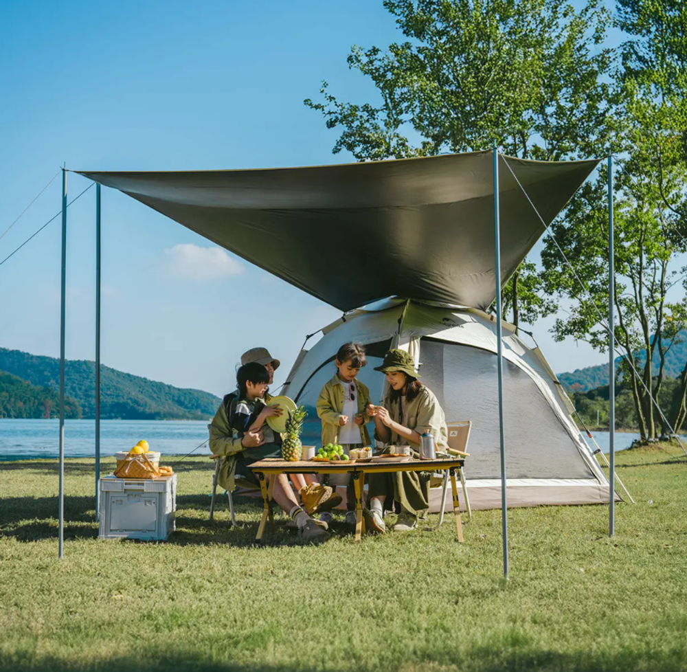Палатка Naturehike Ango 4-местная, быстросборная, коричневая, артикул CNK2550WS010-OBR4