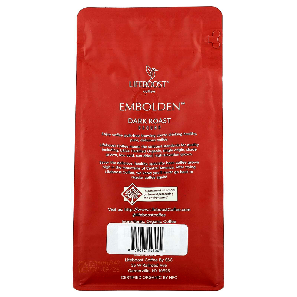 Lifeboost, Кофе Embolden ™, молотый, темной обжарки, 340 г (12 унций)