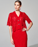 Укороченная блуза из французского кружева