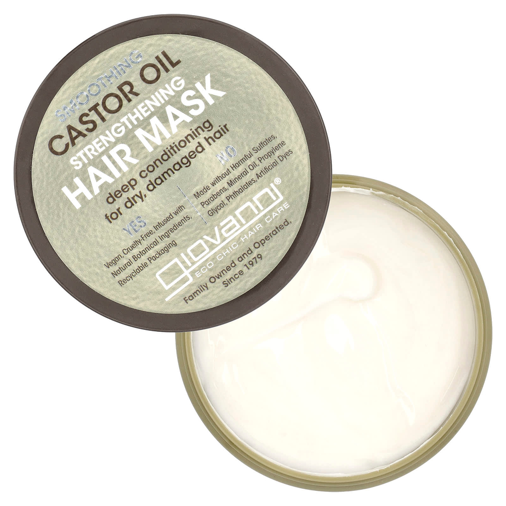 Giovanni, Укрепляющая маска для волос с разглаживающим касторовым маслом, 295 мл (10 жидк. унц.)