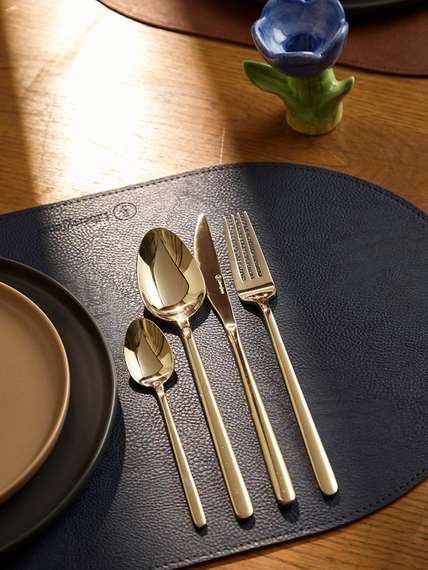 Набор из 4-х двухсторонних сервировочных салфеток pool, 30х45 см, синий/коричневый