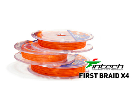 Шнур FIRST BRAID X4 INTECH 100-150м, 0.205мм, оранжевый