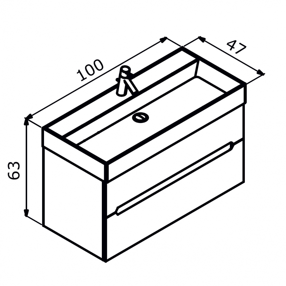 Тумба с раковиной ORKA Malta 100 подвесная, белый матовый